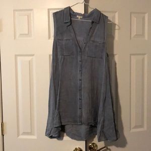 Chambray button up blouse